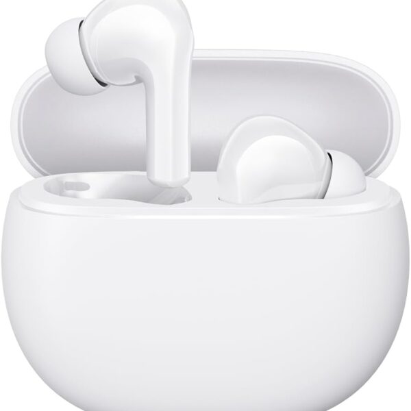 سماعة لاسلكية شاومي ريدمي بادز 4 لايت بتقنية TWS وبلوتوث 5.3 ومدة انتظار منخفضة وخاصية إلغاء الضوضاء والمكالمات بالذكاء الاصطناعي، مقاومة للماء IP54، وقت تشغيل 30 ساعة - ابيض، داخل الأذن