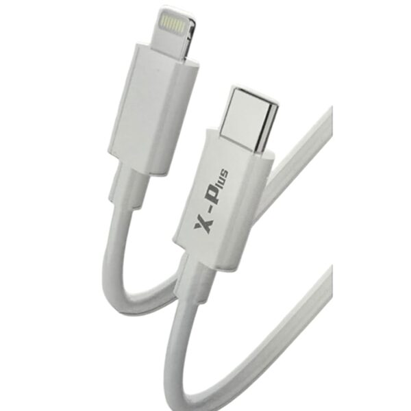 كابل شحن سريع 20 واط معتمد من اكس بلس XP-96، كابل USB-C الى L (6.6 قدم) متوافق مع موبايل 12 12 ميني 12 برو 12 برو ماكس 11 11 برو ماكس XS ماكس XR X - ابيض من النوع C الى L
