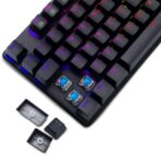 ⁦كيبورد ميكانيكي للألعاب بورا TGK313 بإضاءة ليد بألوان قوس قزح مفاتيح قابلة للتبديل السريع من تي-داجر سوداء USB⁩ - الصورة ⁦2⁩