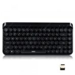 كيبورد K101 لاسلكية 2.4 جرام من ريماكس، الة كتابة ريترو، كيبورد للاب توب/ صندوق التلفزيون/ تلفزيون ذكي/ تابلت- اسود