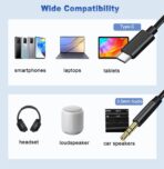 ⁦كابل USB C الى AUX، كيبل USB C الى مقبس ذكر 3.5 ملم، مصنوع من النايلون المضفر متوافق مع جوالات سامسونج، محول كيبل USB C الى AUX 3.5 ملم للسيارة، نوت 10، جوجل بيكسل⁩ - الصورة ⁦5⁩
