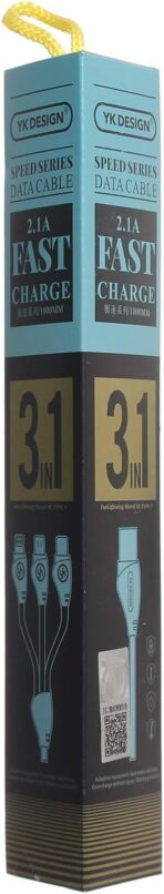 ⁦كابل USB MI3 3 في 1 من YK Design لأجهزة Apple وAndroid وType C.⁩ - الصورة ⁦2⁩