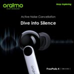 ⁦سماعات Oraimo Free pods 4 OEB-E105D بخاصية إلغاء الضوضاء النشطة مع مقاومة للماء والغبار بدرجة IPX5 وحماية من العرق مع خاصية تخصيص الاستماع من اورايمو OEB-E105D⁩ - الصورة ⁦3⁩