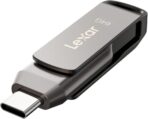 ذاكرة فلاش ميموري جامب درايف مزدوجة D400 سعة 64 جيجابايت بمنفذ USB 3.1 نوع C ونوع A من ليكسار سرعة قراءة حتى 130 ميجابايت في الثانية موديل LJDD400064G BNQNU