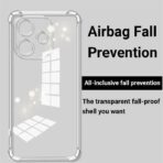 ⁦جراب حماية غوريلا شفاف ناعم من البولي يوريثين الحراري والسيليكون ممتص للصدمات بزاوية معززة وحماية كاملة للكاميرا لموبايل Oppo A5 Pro.⁩ - الصورة ⁦2⁩