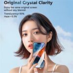 ⁦جوي رووم شاشة حماية من الزجاج المقوى (حافة سوداء) زجاج شفاف لموبايل آيفون 16 بلس (عالية الدقة HD+ ومقاومة للغبار)⁩ - الصورة ⁦2⁩