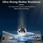 ⁦جوي رووم شاشة حماية من الزجاج المقوى (حافة سوداء) زجاج شفاف لموبايل آيفون  15 Pro Max (عالية الدقة HD+ ومقاومة للغبار)⁩ - الصورة ⁦4⁩