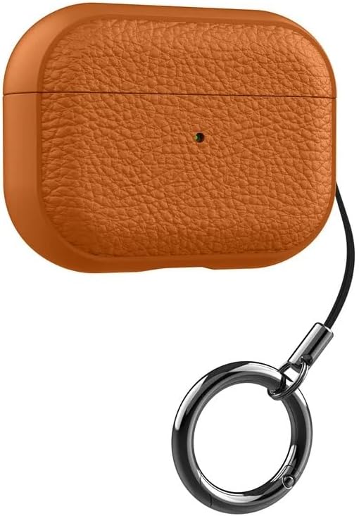 51u9epkxAvL._AC_ جراب جلد فاخر لسماعات AirPods Pro 2 الجيل الثاني، غطاء حماية مع خطاف معدني، تصميم أنيق مقاوم للخدوش والصدمات، سهل الحمل. - الصورة 1