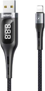 ⁦كابل نقل بيانات ديجيتال ذكي لموبايلات ايفون من ريماكس RC-096 - اسود⁩ - الصورة ⁦4⁩