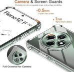 ⁦جراب حماية غوريلا شفاف لموبايل Reno 12F 5G بزوايا مضادة للصدمات. ⁩ - الصورة ⁦5⁩