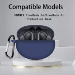 ⁦جراب لسماعات هواوي فري بودز 6i 2024 وفري 5i 2022، واقي السيليكون مضاد للصدمات مع سلسلة مفاتيح.⁩ - الصورة ⁦12⁩