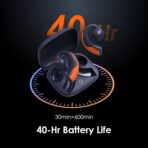 ⁦سماعات اذن مفتوحة-اورايمو اوبن بودز 4 ميكروفونات اينك لاسلكية وقت تشغيل 40 ساعة مقاومة للماء بدرجة اي بي اكس 5 مشغل ديناميكي 16 ملم مع خطافات للجري والتدريبات .⁩ - الصورة ⁦3⁩