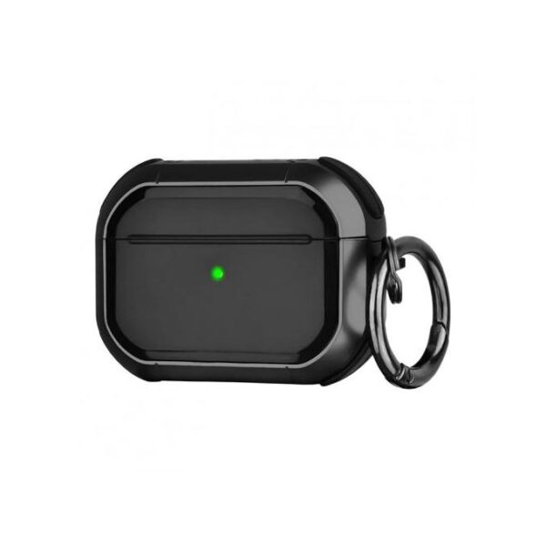 جراب ايربودز برو 2 مع سلسلة مفاتيح ، واق متين اطار معدن لكامل الجسم .