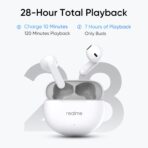 ⁦سماعات اذن لاسلكية T01 من بادز مع تقنية الذكاء الاصطناعي اي ان سي للمكالمات، محرك ديناميكي 13 ملم، بطارية تصل الى 28 ساعة، زمن استجابة 88 ملم، بلوتوث V5.4 وجوجل فاست زوج من ريلمي .⁩ - الصورة ⁦5⁩