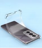 ⁦جراب حماية غوريلا شفاف ناعم من البولي يوريثين الحراري والسيليكون ممتص للصدمات بزاوية معززة وحماية كاملة للكاميرا لموبايل Oppo Reno 12 5G.⁩ - الصورة ⁦5⁩