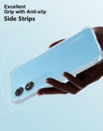 ⁦جراب حماية غوريلا شفاف ناعم من البولي يوريثين الحراري والسيليكون ممتص للصدمات بزاوية معززة وحماية كاملة للكاميرا لموبايل Oppo A17K .⁩ - الصورة ⁦6⁩