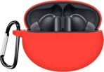 جراب لسماعات هواوي فري بودز 6i 2024 وفري 5i 2022، واقي السيليكون مضاد للصدمات مع سلسلة مفاتيح.