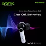 ⁦سماعات Oraimo Free pods 4 OEB-E105D بخاصية إلغاء الضوضاء النشطة مع مقاومة للماء والغبار بدرجة IPX5 وحماية من العرق مع خاصية تخصيص الاستماع من اورايمو OEB-E105D⁩ - الصورة ⁦8⁩