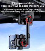 ⁦C265 Yesido حامل موبايل قابل للتعديل بزاوية دوران 360 درجة لمرآة الرؤية الخلفية للسيارة.⁩ - الصورة ⁦7⁩