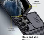 ⁦جراب من نيلكين مزود بغطاء لكاميرا موبايل جالاكسي S23 الترا كام شيلد برو لموبايل سامسونج S23 رفيع S23 شبكة الجيل الخامس 5G.⁩ - الصورة ⁦3⁩