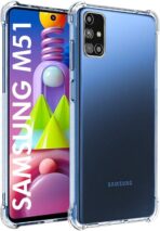 ⁦جراب حماية شفاف لهاتف سامسونج جلاكسي M51 ممتص للصدمات .⁩ - الصورة ⁦6⁩