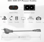 ⁦كابل طاقة بمنفذين لللاب توب وأجهزة النوت بوك والراديو وشريط الكاسيت .⁩ - الصورة ⁦3⁩