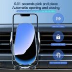 ⁦شاحن سيارة لاسلكي سريع 15 وات، حامل موبايل ذكي يثبت على فتحة التهوية مع دوران 360° بتوافق شامل وآمن لـ آيفون 15/14/13/12/11 وسامسونج جالاكسي S23/S22/S21.⁩ - الصورة ⁦2⁩