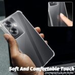 ⁦جراب حماية غوريلا شفاف ناعم من البولي يوريثين الحراري والسيليكون ممتص للصدمات بزاوية معززة وحماية كاملة للكاميرا لموبايل Oppo A97 شبكة الجيل الخامس 5G.⁩ - الصورة ⁦2⁩