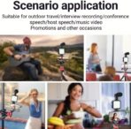 ⁦حامل كاميرا فيديو 5 في 1 بمقبض تثبيت مع ميكروفون ومجموعة إضاءة ليد لأي صانع فيديو احترافي للموبايلات وصناعة الأفلام من بلوكاما (إطار شكل حرف U ومصباح ليد واحد، حامل ميكروفون) موديل (PK-776).⁩ - الصورة ⁦3⁩