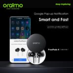 ⁦سماعات Oraimo Free pods 4 OEB-E105D بخاصية إلغاء الضوضاء النشطة مع مقاومة للماء والغبار بدرجة IPX5 وحماية من العرق مع خاصية تخصيص الاستماع من اورايمو OEB-E105D⁩ - الصورة ⁦4⁩