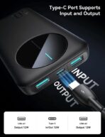 ⁦باور بانك 2.4 أمبير LED، موديل JR-PBF12، مع 3 منافذ مخرج 2 USB نوع سي 10000 مللي أمبير في الساعة من جوي رووم⁩ - الصورة ⁦6⁩