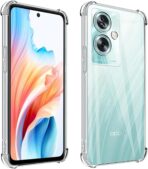 ⁦جراب حماية غوريلا شفاف ناعم من البولي يوريثين الحراري والسيليكون ممتص للصدمات بزاوية معززة وحماية كاملة للكاميرا لموبايل Oppo A97 شبكة الجيل الخامس 5G.⁩ - الصورة ⁦3⁩