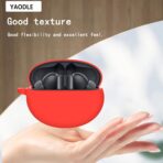 ⁦جراب لسماعات هواوي فري بودز 6i 2024 وفري 5i 2022، واقي السيليكون مضاد للصدمات مع سلسلة مفاتيح.⁩ - الصورة ⁦3⁩