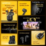 ⁦سماعات أذن فري بودز نيو اي ان سي لاسلكية OTW-330S بلوتوث تي دبليو اس من اورايمو مع تحكم عن طريق التطبيق، وقت تشغيل 50 ساعة، شحن سريع انيفاست، سماعات داخل الاذن مع صوت 360 درجة .⁩ - الصورة ⁦11⁩