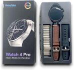 ⁦ساعة ذكية 4 برو بشاشة اموليد عالية الوضوح مع 3 أساور (فولاذ مقاوم للصدأ + جلد + سيليكون) من هاينو تيكو جيرماني، RW32، فضي⁩ - الصورة ⁦3⁩