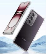 ⁦جراب حماية غوريلا شفاف ناعم من البولي يوريثين الحراري والسيليكون ممتص للصدمات بزاوية معززة وحماية كاملة للكاميرا لموبايل Oppo Reno 12 5G.⁩ - الصورة ⁦9⁩