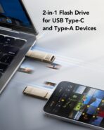 ⁦ليكسار محرك فلاش D40E سعة 128GB مزدوج USB 3.2 الجيل الاول نوع C، ذاكرة فلاش USB نوع سي بهيكل معدني بتصميم دوار⁩ - الصورة ⁦3⁩