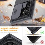 ⁦جراب حماية خلفي كام شيلد برو مع واقي عدسة كاميرا منزلق من البولي كربونات وإطار من البولي يوريثين المقاوم للحرارة للحماية من الصدمات لموبايل سامسونج جالاكسي S25 الترا من نيلكين.⁩ - الصورة ⁦5⁩