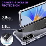 ⁦جراب حماية غوريلا شفاف ناعم من البولي يوريثين الحراري والسيليكون ممتص للصدمات بزاوية معززة وحماية كاملة للكاميرا لموبايل Oppo A17K .⁩ - الصورة ⁦7⁩