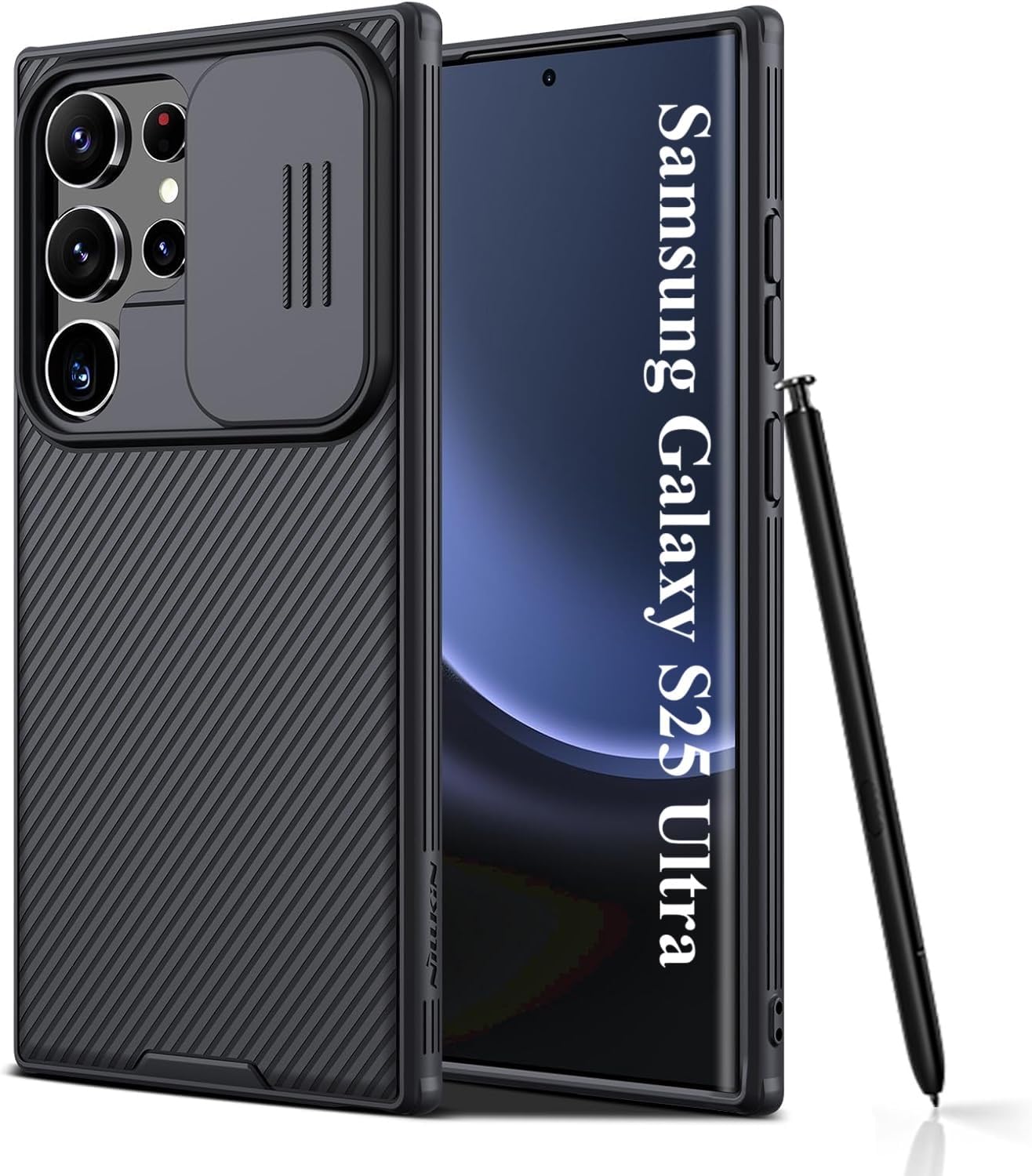 71LTxbErXnL._AC_SL1500_ جراب حماية خلفي كام شيلد برو مع واقي عدسة كاميرا منزلق من البولي كربونات وإطار من البولي يوريثين المقاوم للحرارة للحماية من الصدمات لموبايل سامسونج جالاكسي S25 الترا من نيلكين. - الصورة 1