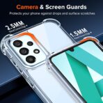 ⁦جراب حماية غوريلا شفاف مقاوم للاصفرار لموبايل سامسونج جلاكسي A33  5G مع زوايا معززة حماية من الصدمات⁩ - الصورة ⁦5⁩