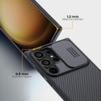 ⁦جراب لموبايل جالاكسي S24 الترا من نيلكن، جراب كام شيلد برو لموبايل سامسونج جالاكسي S24 الترا مع غطاء كاميرا منزلق، جراب نحيف وأنيق، جراب S24 الترا.⁩ - الصورة ⁦10⁩