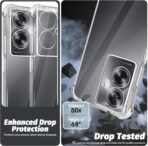 ⁦جراب حماية غوريلا شفاف ناعم من البولي يوريثين الحراري والسيليكون ممتص للصدمات بزاوية معززة وحماية كاملة للكاميرا لموبايل Oppo A97 شبكة الجيل الخامس 5G.⁩ - الصورة ⁦6⁩