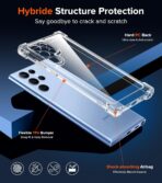 ⁦جراب غوريلا شفاف مضاد للاصفرار لموبايل سامسونج جالاكسي S22 الترا 5G مع زوايا معززة ضد الصدمات⁩ - الصورة ⁦3⁩