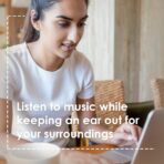 ⁦سماعات اذن مفتوحة-اورايمو اوبن بودز 4 ميكروفونات اينك لاسلكية وقت تشغيل 40 ساعة مقاومة للماء بدرجة اي بي اكس 5 مشغل ديناميكي 16 ملم مع خطافات للجري والتدريبات .⁩ - الصورة ⁦5⁩