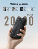 ⁦شاحن باور بانك للشحن السريع JR-PBF16 بقوة شحن 22.5 وات وسعة بطارية 20000 مللي امبير في الساعة بإضاءة ليد من جوي رووم⁩ - الصورة ⁦2⁩