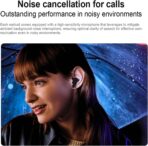 ⁦سماعة لاسلكية شاومي ريدمي بادز 4 لايت بتقنية TWS وبلوتوث 5.3 ومدة انتظار منخفضة وخاصية إلغاء الضوضاء والمكالمات بالذكاء الاصطناعي، مقاومة للماء IP54، وقت تشغيل 30 ساعة - ابيض، داخل الأذن⁩ - الصورة ⁦7⁩