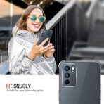 ⁦جراب حماية غوريلا شفاف ناعم من البولي يوريثين الحراري والسيليكون ممتص للصدمات بزاوية معززة وحماية كاملة للكاميرا لموبايل Oppo Reno 6 4G.⁩ - الصورة ⁦4⁩