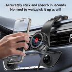 ⁦شاحن لاسلكي مغناطيسي قابل للسحب شحن سريع W15، قاعدة دوارة 360°، كوب شفط مرن، كابل 90 سم.⁩ - الصورة ⁦3⁩