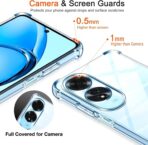 ⁦جراب حماية غوريلا شفاف ناعم من البولي يوريثين الحراري والسيليكون ممتص للصدمات بزاوية معززة وحماية كاملة للكاميرا لموبايل Oppo A60 .⁩ - الصورة ⁦5⁩